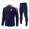 Atlético Madrid Trenings Collegegenser 2024-25 Kvart-Zip Navy - Barn